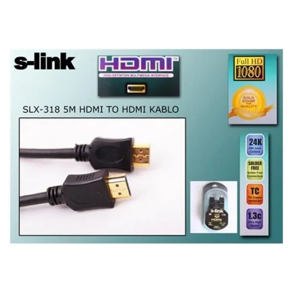 S-link SLX-318 Full HD 5 m HDMI Kablo - Görsel 2
