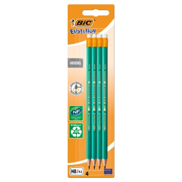 Bic Evolution 655 HB Uç 4'lü Silgili Kurşun Kalem - Görsel 2