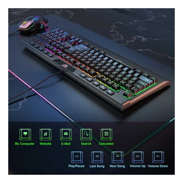 Onikuma G21 RGB Kablolu Oyuncu Klavye Mouse Seti - Görsel 6