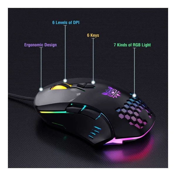 Onikuma G21 RGB Kablolu Oyuncu Klavye Mouse Seti - Görsel 8