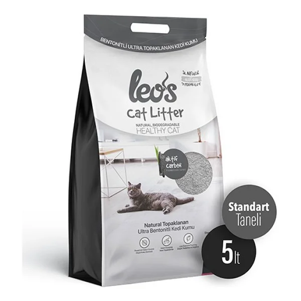Leo 's Cat Litter Bentonit Grey Aktif Karbonlu 5 lt Kedi Kumu - Görsel 3