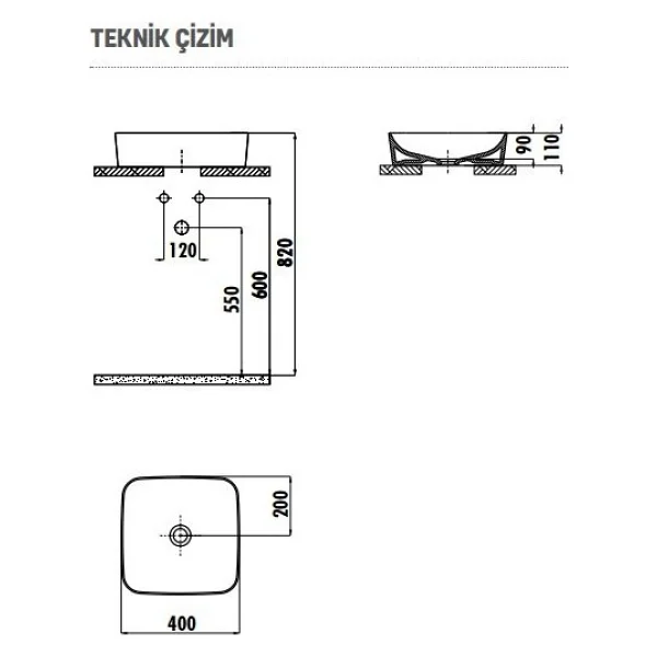 Creavit Ultra UL040 40 cm Çanak Lavabo - Görsel 5