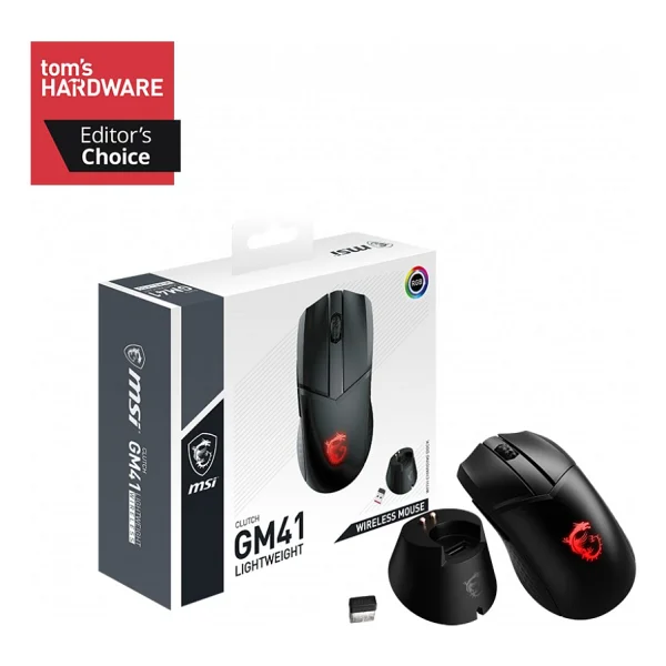 MSI Clutch GM41 LightWeight RGB Şarjlı Makrolu Ergonomik Optik Kablosuz Oyuncu Mouse - Görsel 3