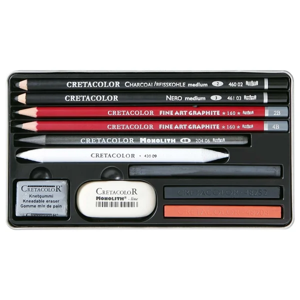 Cretacolor Teachers Choice Drawing Set Profesyonel Çizim Seti 11 Parça Metal Kutu (400 33) - Görsel 2