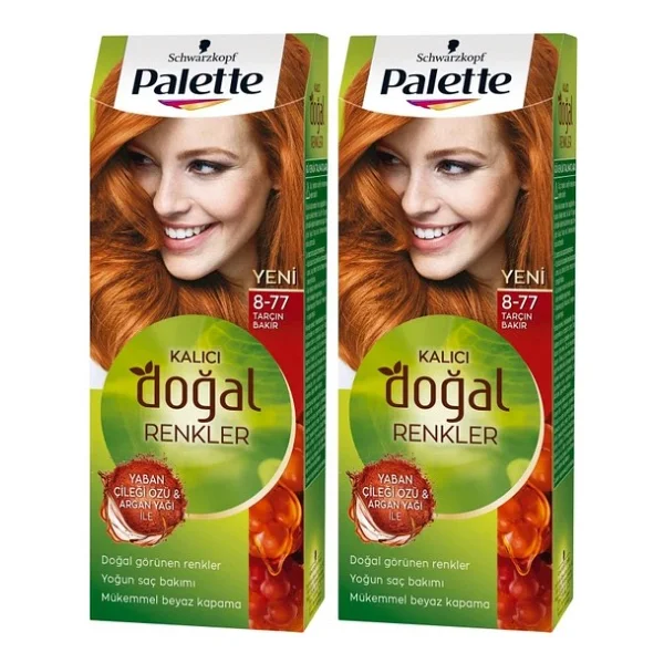 Palette Kalıcı Doğal Renkler 8.77 Tarçın Bakır 2 Adet Saç Boyası - Görsel 2