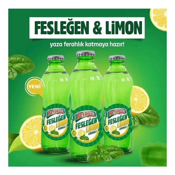 Beypazarı Fesleğen Limon Aromalı Maden Suyu 6x200 ml - Görsel 3
