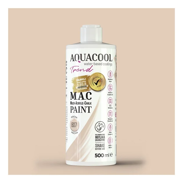 Aquacool Trend M.A.C Su Bazlı Akrilik Dönüşüm Boyası 500 ml. Antrasit Gri 881 - Görsel 6