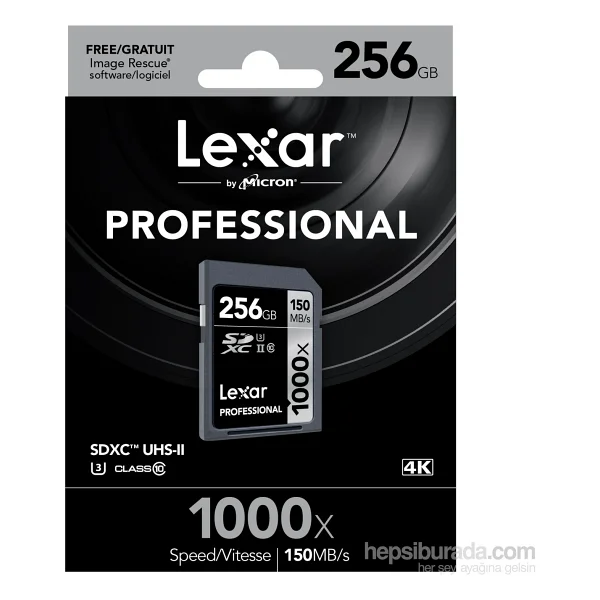 Lexar 256 GB 1000X SDXC UHS II Profesyonel Hafıza Kartı - Görsel 3