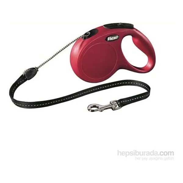 Flexi New Classic 5 m İp Medium Kırmızı Otomatik Köpek Tasması - Görsel 3