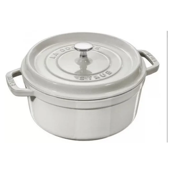 Staub La Cocotte Yuvarlak Trüf Beyazı 20 cm Döküm Tencere - Görsel 4