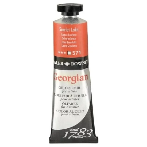 Daler-Rowney Georgian 38 ml Yağlı Boya N:571 Scarlet Lake - Görsel 2