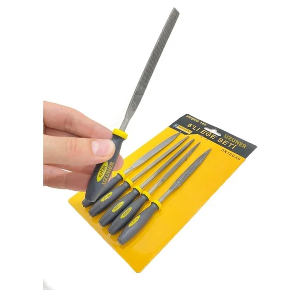 Meşem Mini Eğe Seti Takımı Çeşitli Uçlu 6 Parça 5x180x6 - Görsel 5