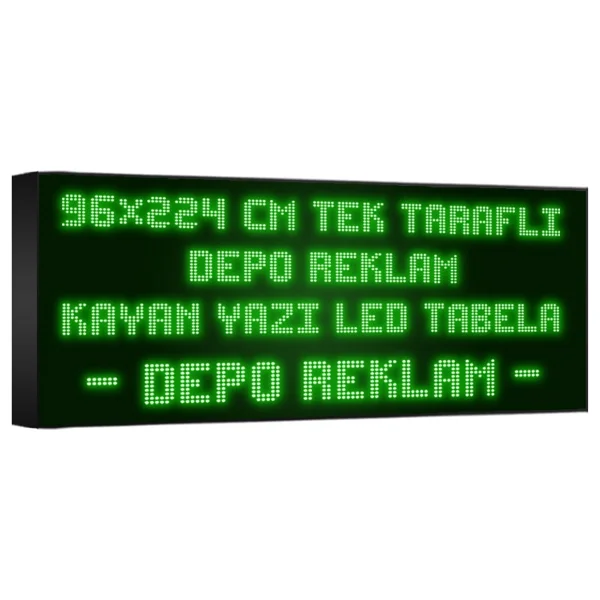 Depo Tabela Reklam Yeşil Kayan Yazı LED Tabela 96 x 224CM Tek Taraflı Depo Reklam Tabela - 96 x 224 cm - Görsel 2