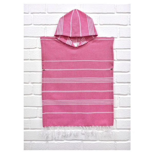 Mina'nın Düşleri Peştemal Çocuk Panço Çizgili Pembe - 7 - 8 Yaş - Görsel 4