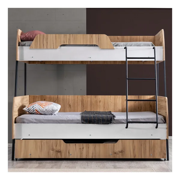 Setay Alba Yavrulu Geniş Ranza, Beyaz + 3 Adet Comfort Yatak - 120 x 200 cm - Görsel 2