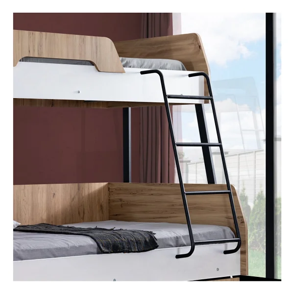 Setay Alba Yavrulu Geniş Ranza, Beyaz + 3 Adet Comfort Yatak - 120 x 200 cm - Görsel 4