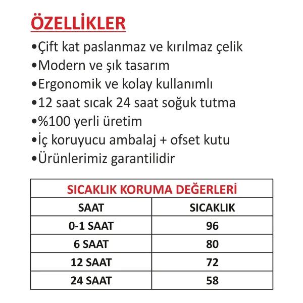 Cooker CKR-2036 2.5 lt Çelik Termos - Görsel 2