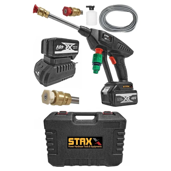 Staxx Power 48V 10Ah Şarjlı Oto Yıkama Makinesi 50 Bar Akülü Basınçlı Oto Yıkama - Görsel 5