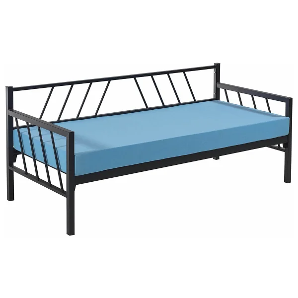 Unimet Glory Daybed Tek Kişilik Sedir Divan Metal Karyola 90 x 200 cm - Siyah - Görsel 5