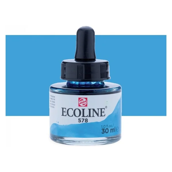 Talens Ecoline 30 ml 505 Ultramarine Light Sıvı Sulu Boya - Görsel 4