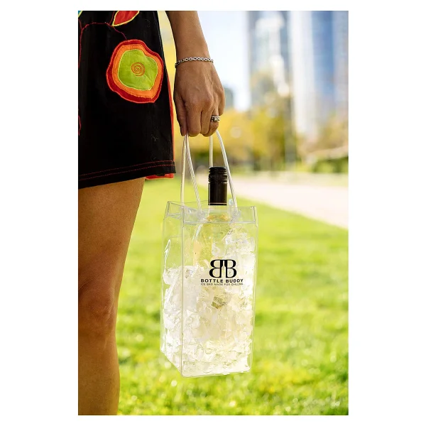 Bottle Buddy Ice Bag Taşınabilir Şişe Soğutucu Buz Çantası Şeffaf - Görsel 4