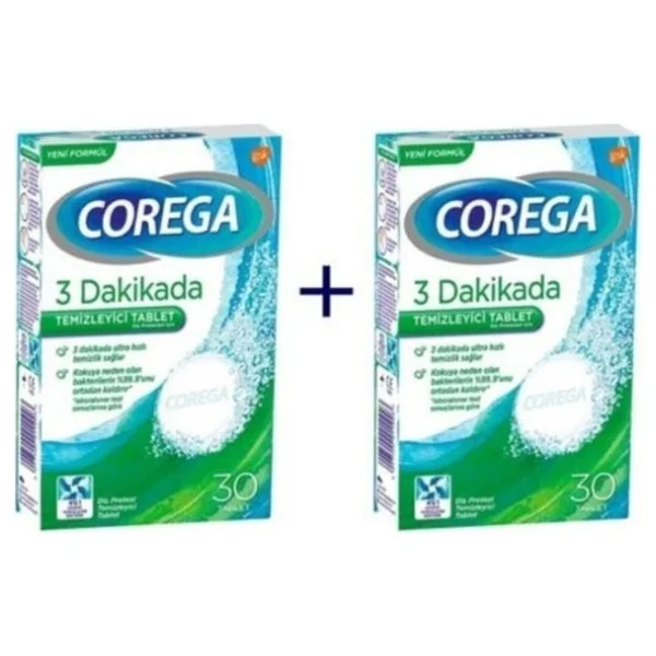 Corega Diş Protezi Temizleyici Tablet 30'lu 2 Paket Yeni Formül ile Derin Temizlik - Görsel 2