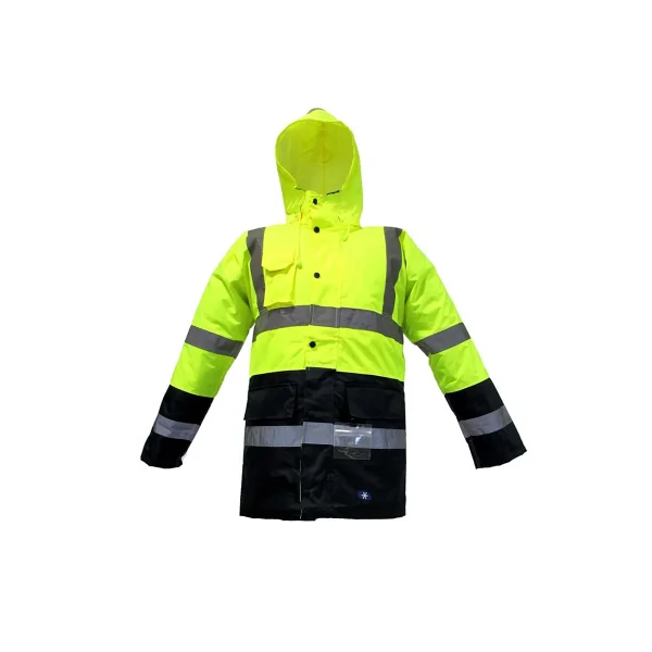 Junıor Jn1013 Waterproof Fosforlu Oxford Parka Sarı Lacivert M Beden - Görsel 5