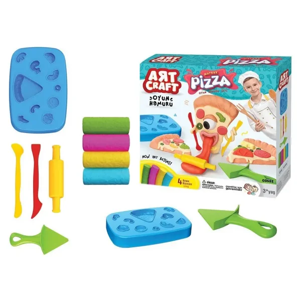 Art Craft Matrak Pizza Oyun Hamuru Seti 200 gr 03555 - Görsel 6