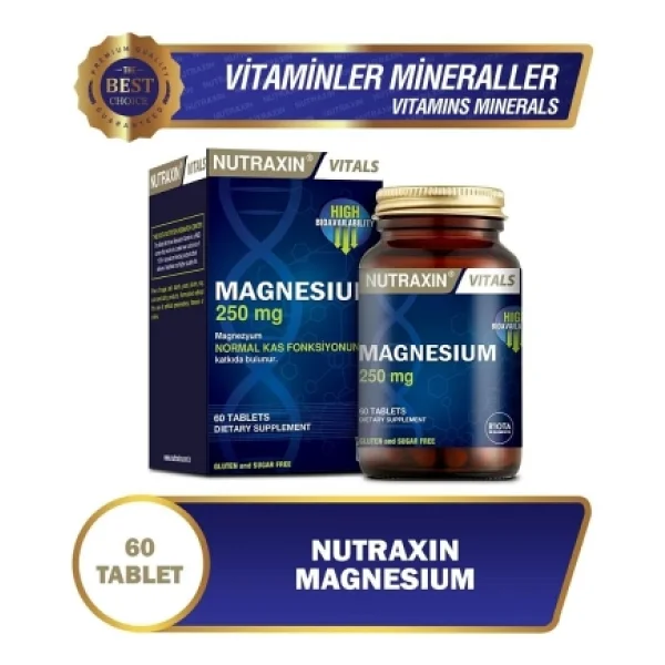 Nutraxin Magnesium Citrate 250 mg 60 Tablet - Görsel 3