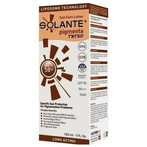 Solante Pigmenta Lekeli Ciltler için Renkli 150 ml 50 Faktör Güneş Losyonu - Görsel 2