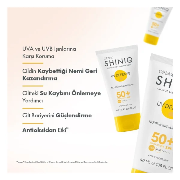 Shiniq UV Defense Nourishing Atopiye Yatkın Ciltler için 40 ml 50 Faktör Güneş Kremi - Görsel 2