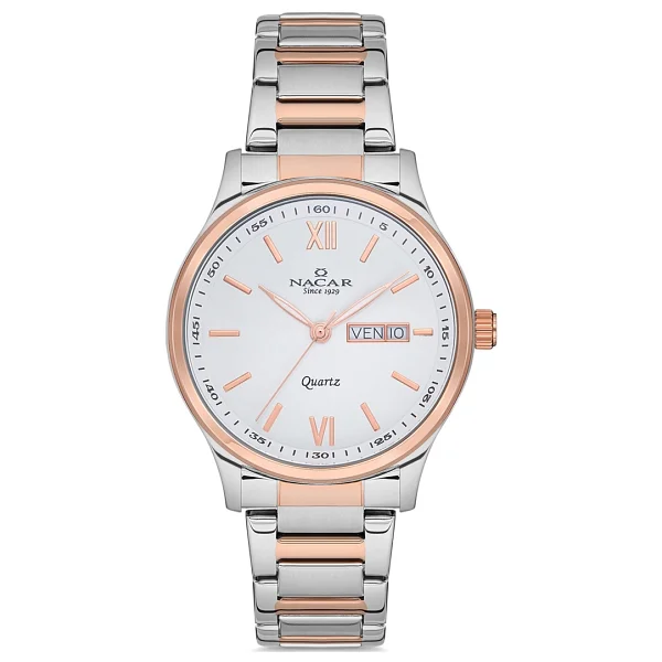 Nacar NC31-29B155-EWM Metal Kordon Gümüş-Rose Gold Erkek Kol Saati - Görsel 3