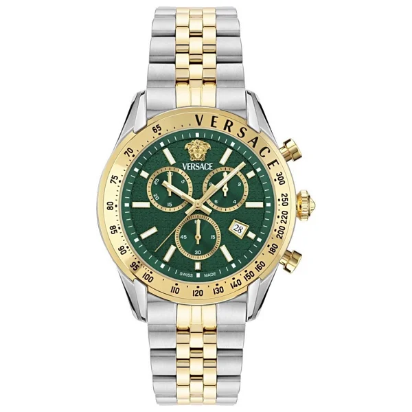 Versace Chrono Master VRSCVE8R00524 Altın-Yeşil Erkek Kol Saati - Görsel 8