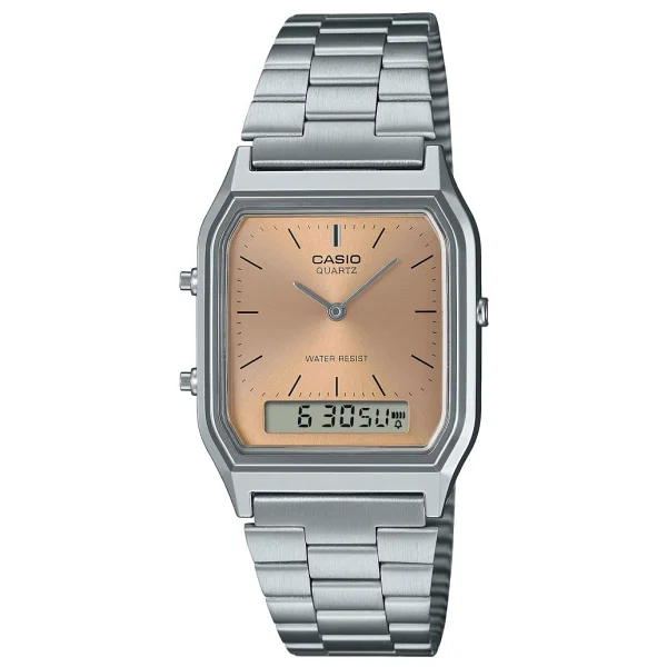 Casio Standart AQ-230A-4AMQYDF Çelik Kordon Turuncu Kol Saati - Görsel 2