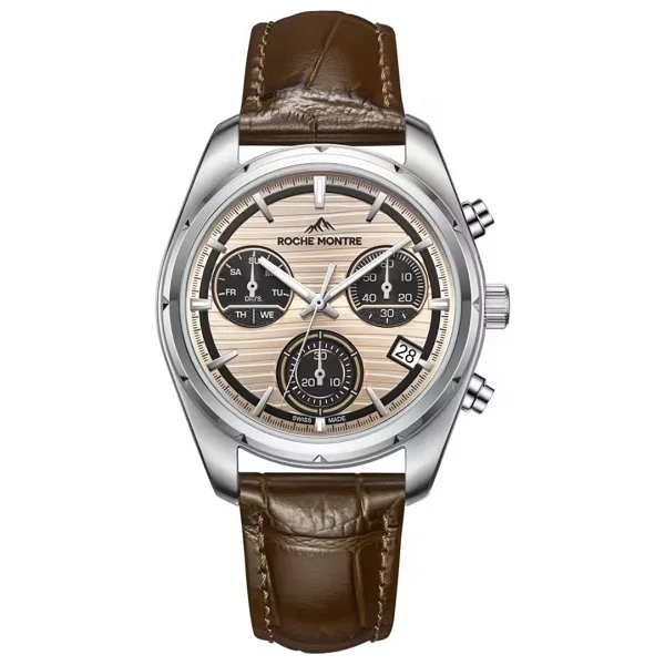 Roche Montre RMG4002-06 Deri Kordon Kahverengi-Rose Gold Erkek Kol Saati - Görsel 3