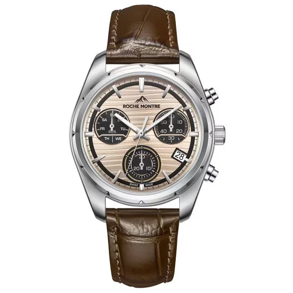 Roche Montre RMG4002-06 Deri Kordon Kahverengi-Rose Gold Erkek Kol Saati - Görsel 2