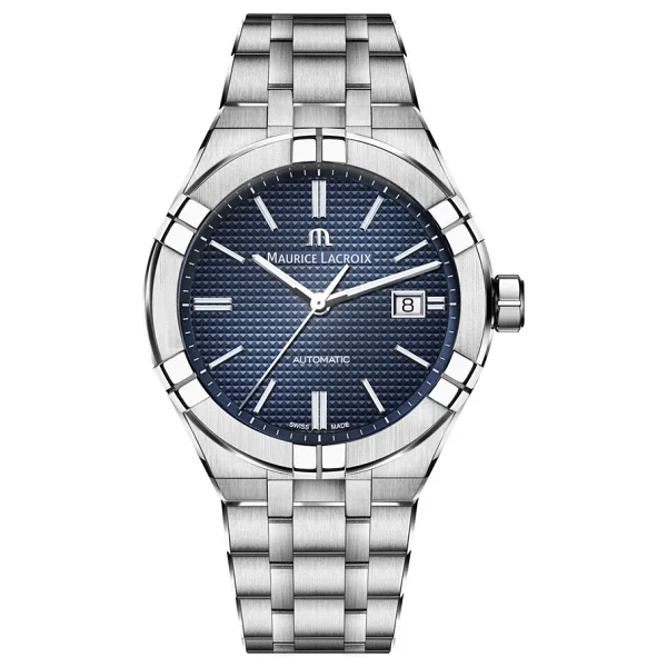 Maurice Lacroix Aikon Automatic Date 42mm ML-AI6008SS002430-1 Çelik Kordon Mavi Erkek Kol Saati - Görsel 8