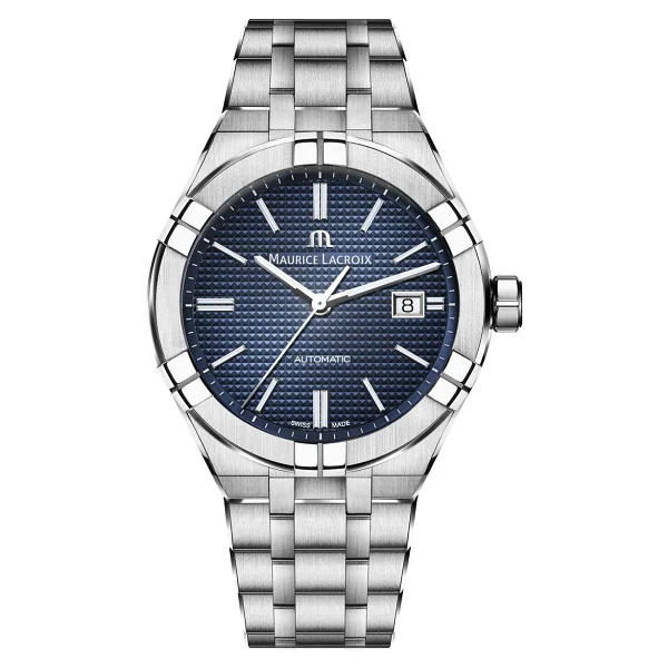 Maurice Lacroix Aikon Automatic Date 42mm ML-AI6008SS002430-1 Çelik Kordon Mavi Erkek Kol Saati - Görsel 7