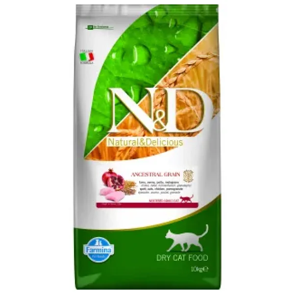 N&D Düşük Tahıllı Tavuklu ve Narlı Kısırlaştırılmış 10 kg Yetişkin Kedi Maması - Görsel 6