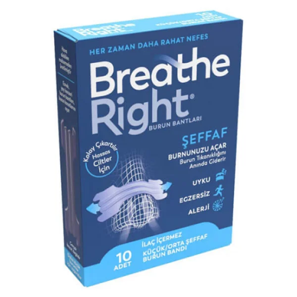 Breathe Right Şeffaf Küçük-Orta Boy 10'lu Burun Bandı - Görsel 3