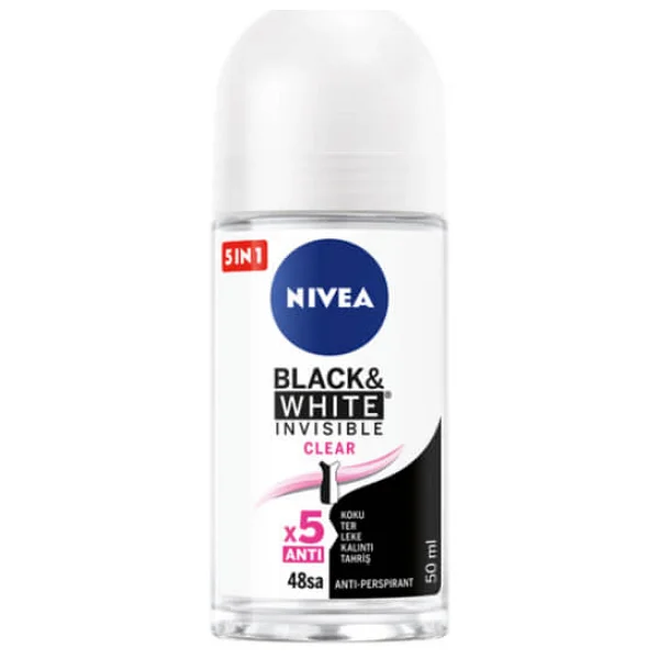 Nivea Invisible Black & White Clear 50 ml Kadın Roll-On - Görsel 3