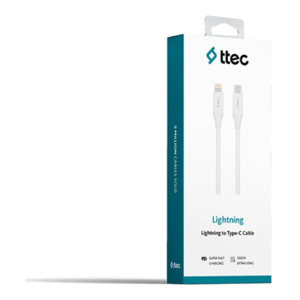 Ttec 2DK40B 1.5 m Beyaz Type-C to Lightning Hızlı Şarj Kablosu - Görsel 3