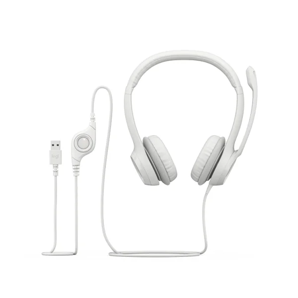 Logitech H390 Beyaz USB Kablolu Kulak Üstü Kulaklık - Görsel 4