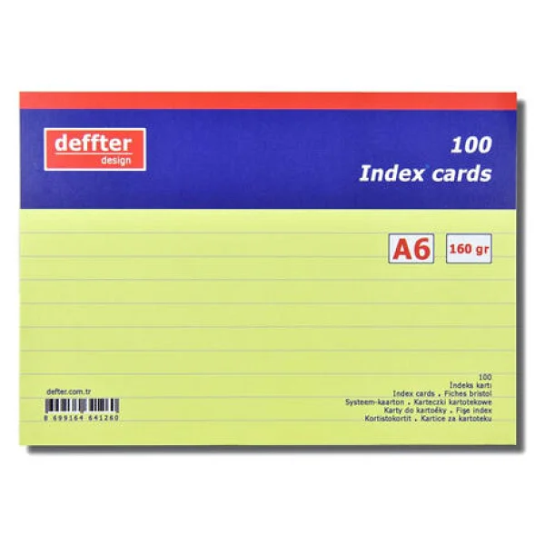 Deffter İndex Kartı A6 Sarı Çizgili 641260 - Görsel 2