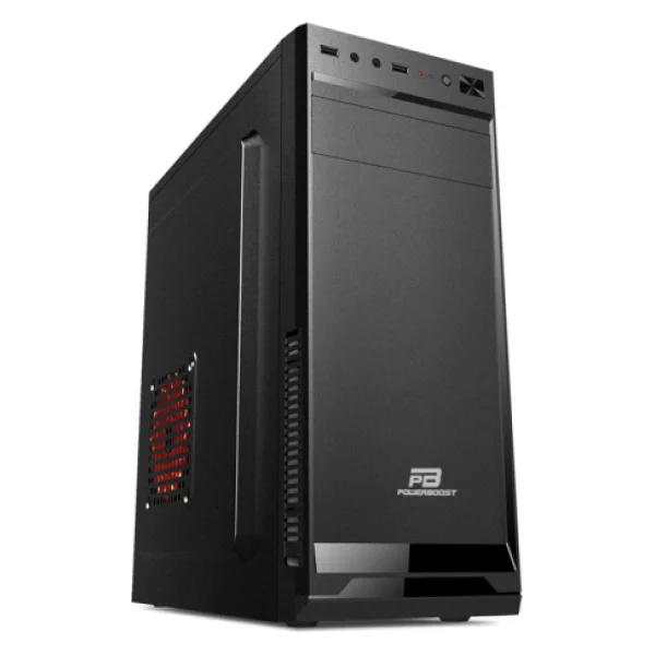 Power Boost VK-A002S 250W 1x8CM Fan Midi Tower Meshed Panel 2xUSB2.0 1xAUDIO Siyah Kasa - Görsel 2