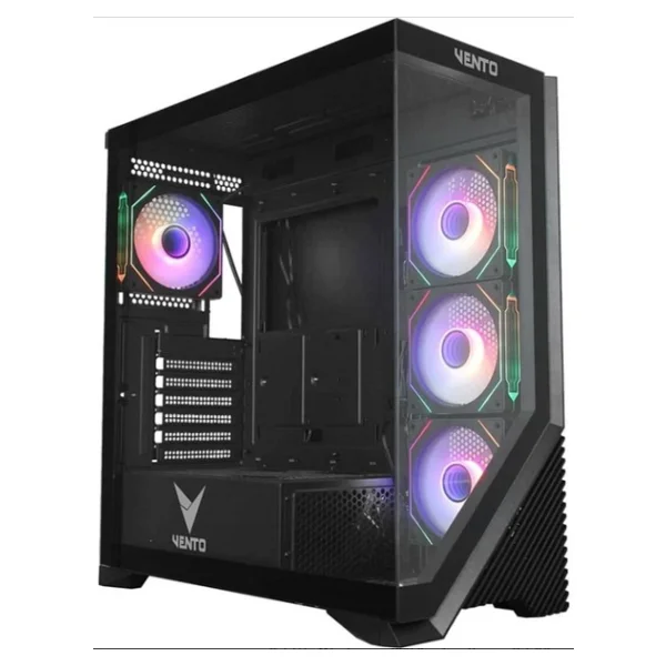 Vento VG4202FLA 750W 80+ BR GEN5 4x12CM ARGB Fan E-ATX Temperli Cam 2xUSB2.0/1xUSB3.0 Siyah Gaming Kasa - Görsel 2