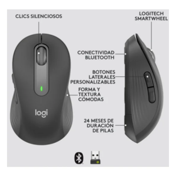 Logitech M650 Signature 910-006253 Siyah Sessiz Küçük Boy Sağ El Kablosuz Mouse - Görsel 7
