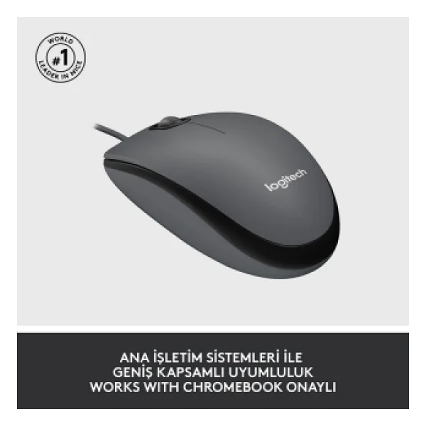 Logitech M100 910-006652 Siyah Optik Kablolu Mouse - Görsel 8