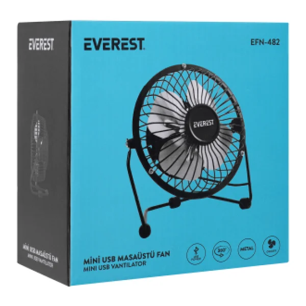 Everest Efn-482 Metal Kanat USB Masaüstü Vantilatör - Görsel 8
