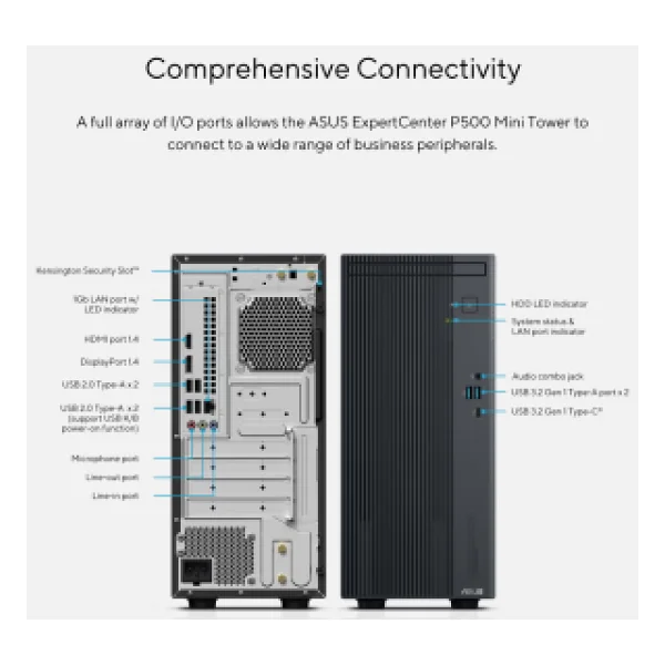 Asus P500mv-C52108512b0d Expertcenter P500, Core 5 210h, 8gb DDR5 RAM, 512gb SSD, Paylaşımlı Ekran Kartı, Freedos, Mini Kule PC - Görsel 8